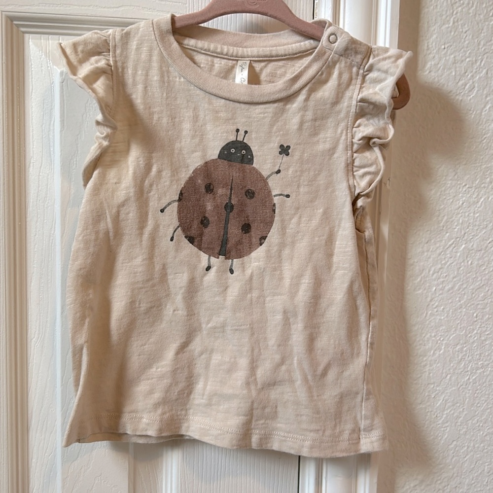 Rylee + Cru Lady Bug Flutter Sleeve Tank